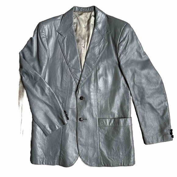 Vintage Countess Mara Blazer 46L Jacket Leather Coat Western Cowboy‎ Americana - Picture 1 of 12